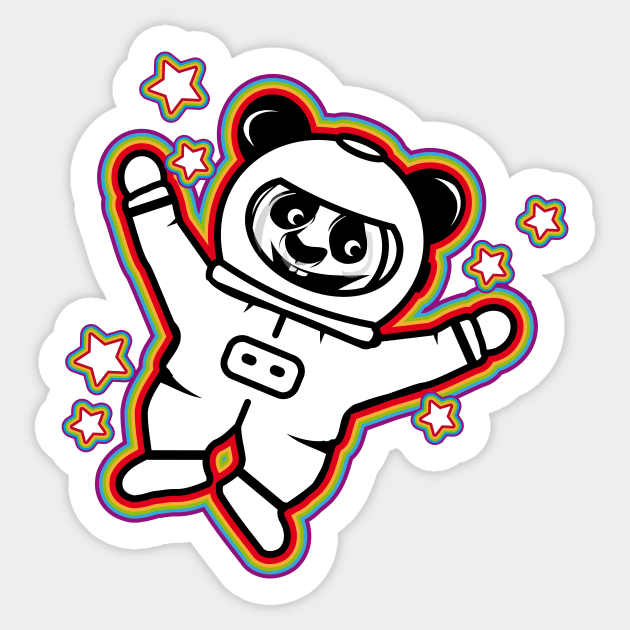 little astronaut panda bear with rainbow aura Sticker by Kisho